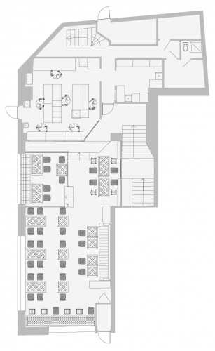 План первого этажа проекта «Дизайн интерьера. Гастропаб BQ 125»