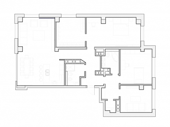 План первого этажа проекта «Дизайн квартиры «Дариус»»